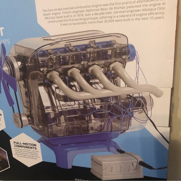 Discovery Mindblown Model Engine Build Kit STEM Moving Parts LED Lights - Picture 2 of 6